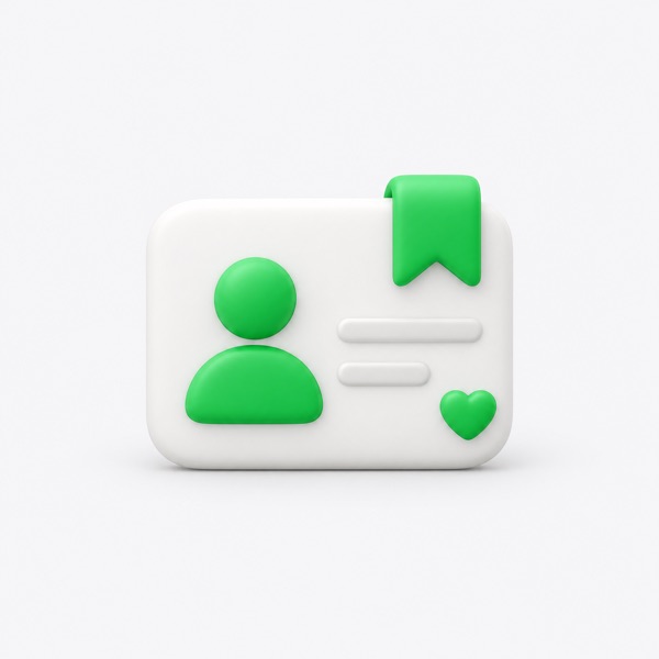 Icon of a customer card with a bookmark.